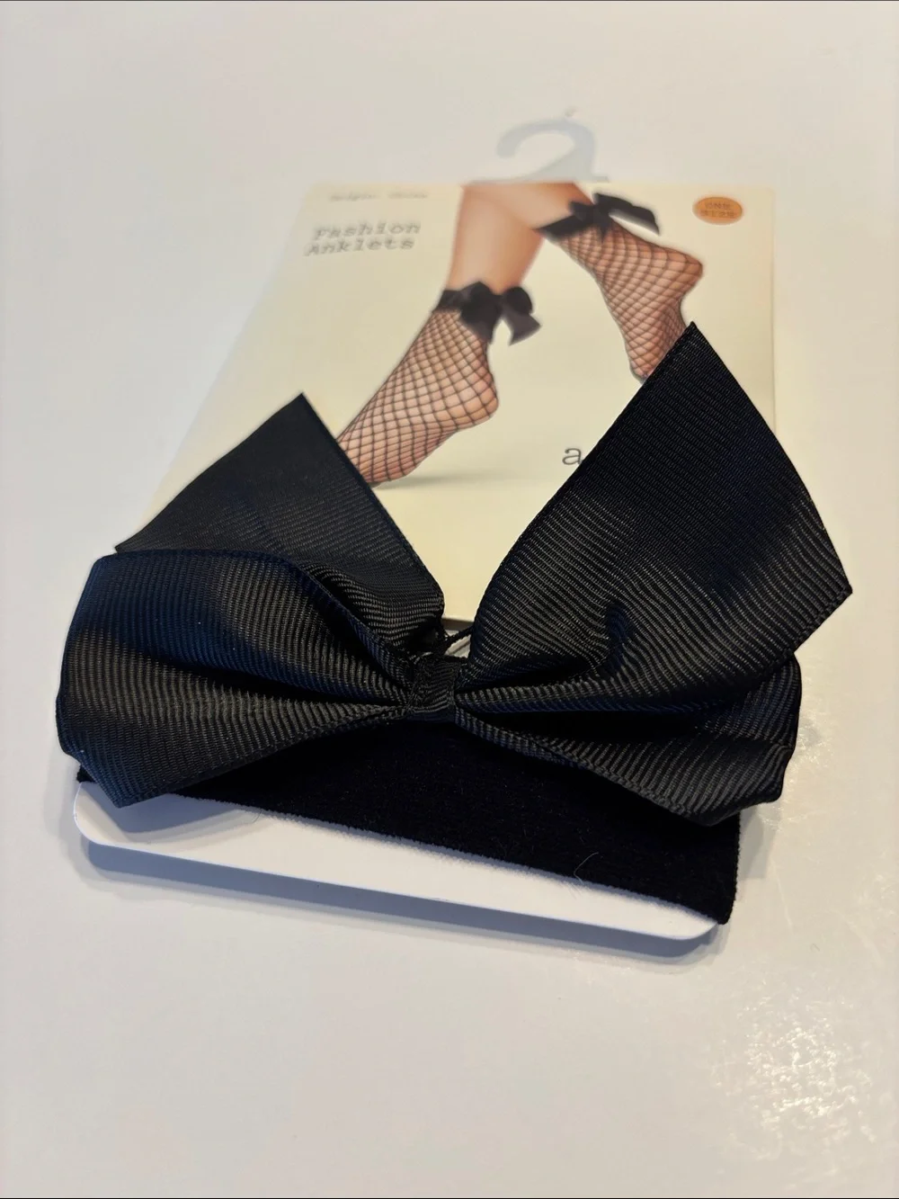A New Day Fashion Anklets Fishnet Ankle Socks with Ribbon Bow